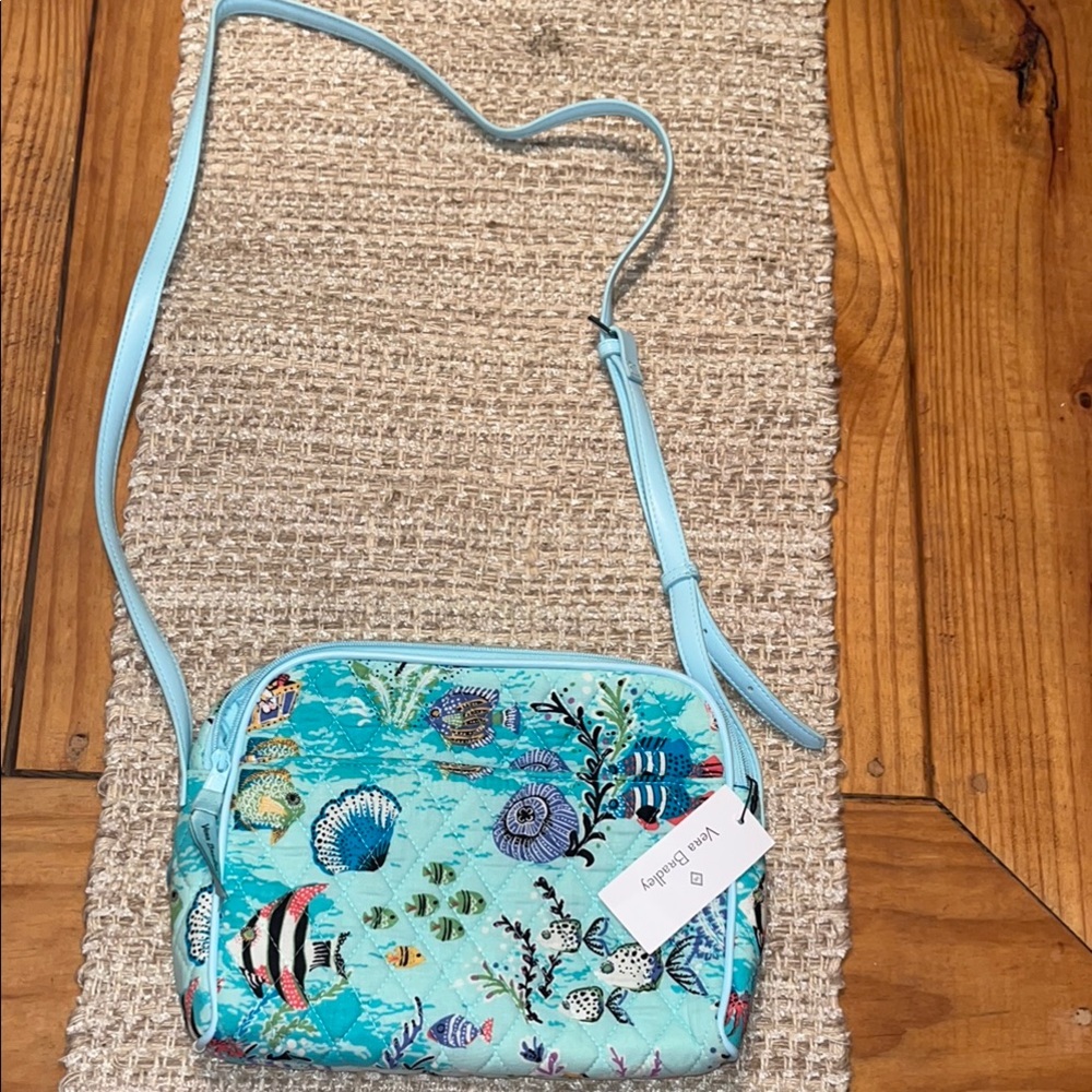 Vera Bradley Blue Crossbody Bag with Marine Theme Antilles Treasure